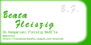 beata fleiszig business card